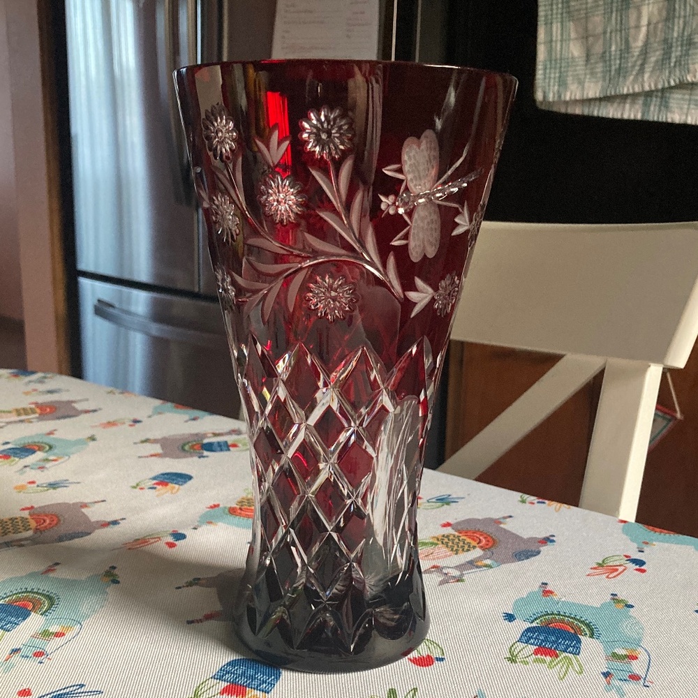 Ajka Garnet Crystal Vase